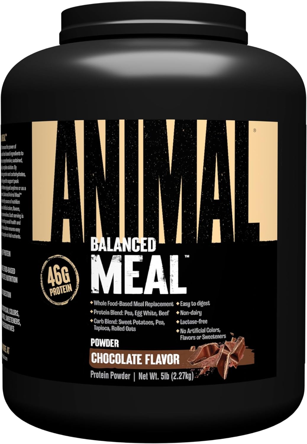 Animal Meal - Protein Shake With Whole Food Ingredients, Aids In Muscle Recovery With Egg White, Beef & Pea Protein Blend, Vanilla Flavor, 5 Lbs