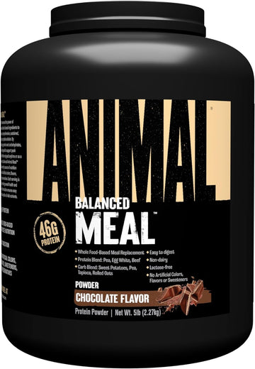 Animal Meal - Protein Shake With Whole Food Ingredients, Aids In Muscle Recovery With Egg White, Beef & Pea Protein Blend, Vanilla Flavor, 5 Lbs
