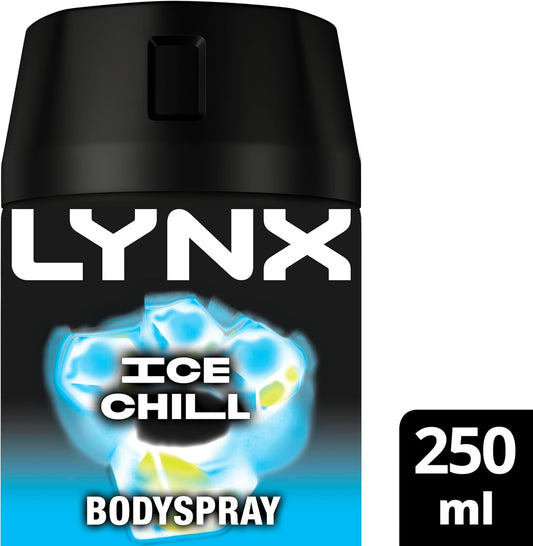 Lynx Ice Chill Aerosol Body Spray Men'S Deodorant Spray With An Iced Mint & Lemon Scent For 48 Hours Of Odour-Busting, High Definition Fragrance 250 Ml