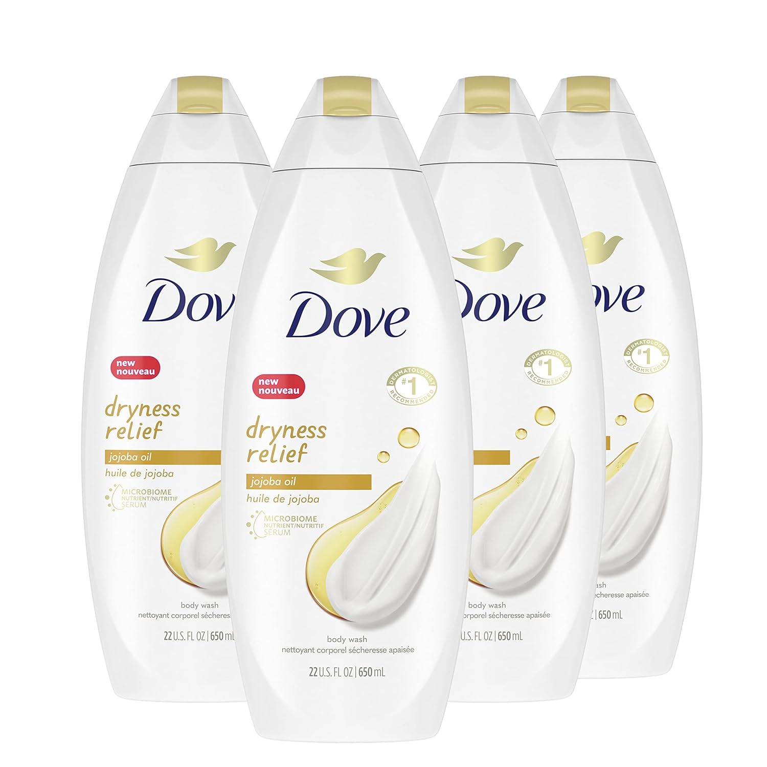 Dove Body Wash For Dry Skin Dryness Relief Effectively Washes Away Bacteria While Nourishing Your Skin 22 Oz (Pack Of 4)