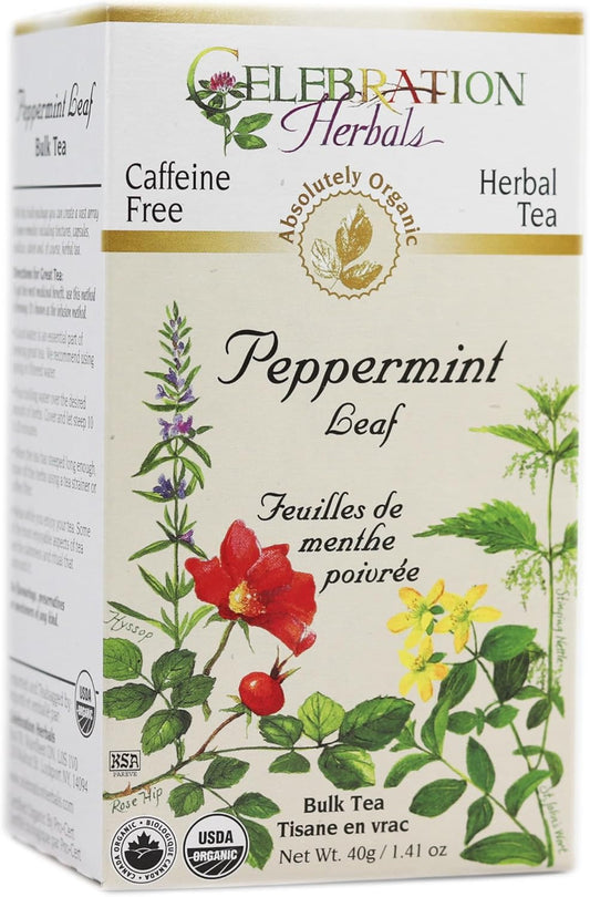 Celebration Herbals Organic Herbal Peppermint Leaf Bulk Tea - 1.76 Oz : Grocery & Gourmet Food