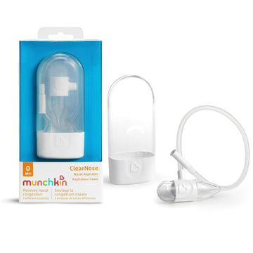 Munchkin® ClearNose™ Baby Nasal Aspirator - No Filters Needed, Gentle Nose Sucker for Baby Snot, Clear/White