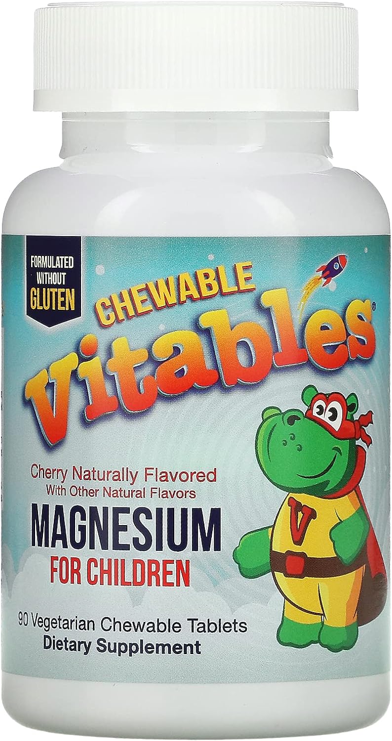 Vitables Chewable Magnesium for Children, Cherry, 90 Vegetarian Tablets