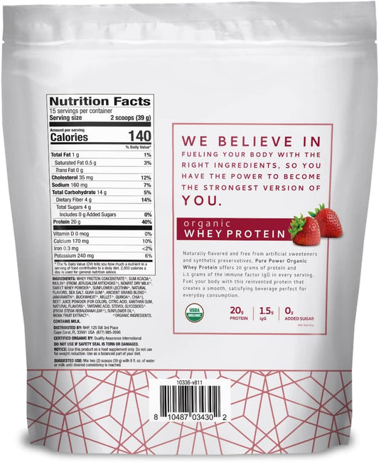 Dr. Mercola, Organic Miracle Whey Strawberry Protein Powder, 13.5 oz (