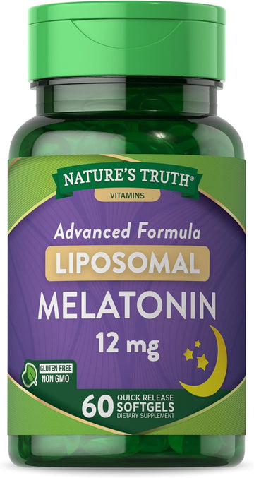 Melatonin 12Mg | 60 Quick Release Softgels | Non-Gmo & Gluten Free Supplement | Advanced Liposomal Formula | By Nature'S Truth