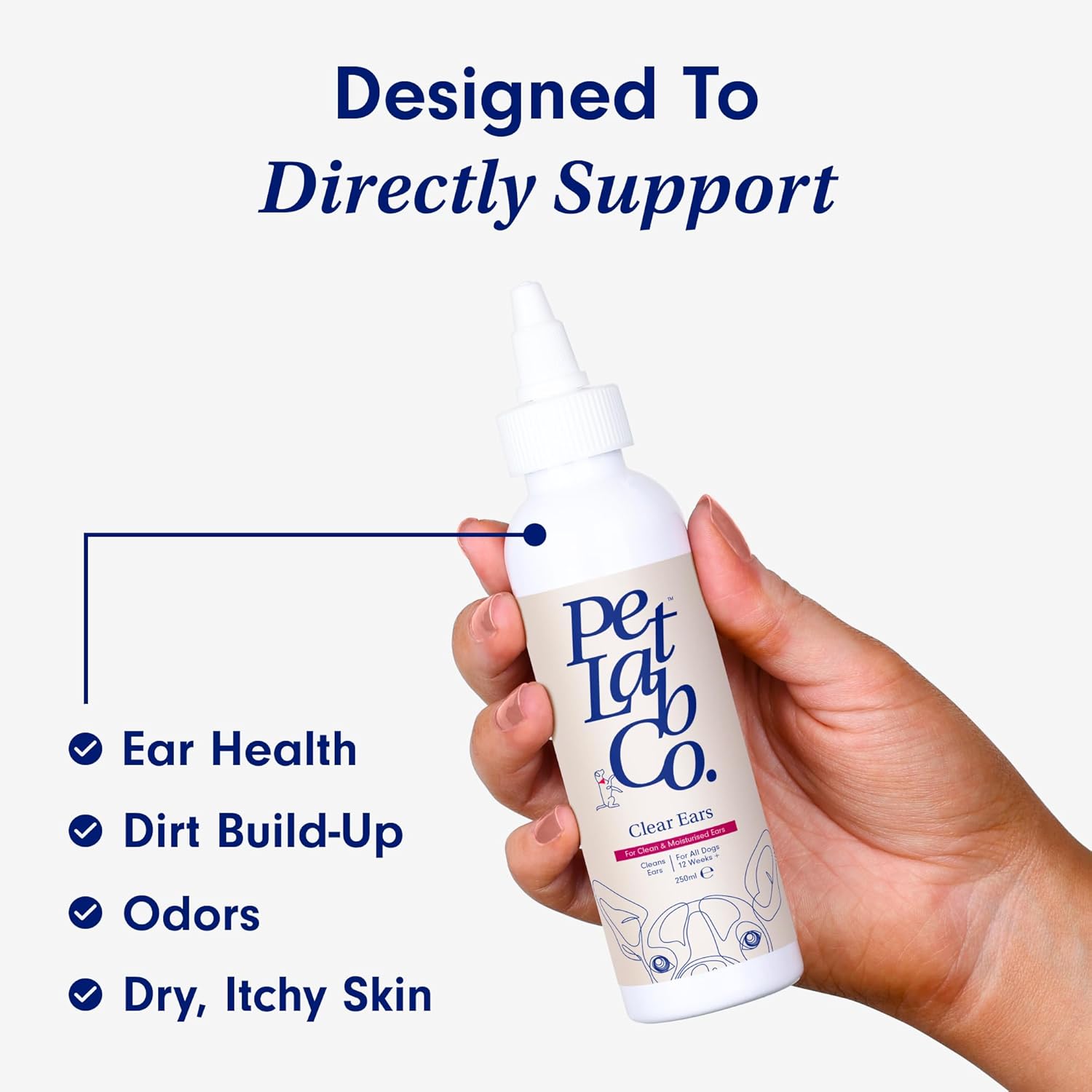Petlab Co. - Clear Ears Therapy Ear Cleaner for Dogs - Supporting Yeast, Itchy Ears & Healthy Ear Canals - Alcohol-Free Dog Ear Wash - Optimized Dog Ear Cleaner Solution - Packaging May Vary : Pet Supplies
