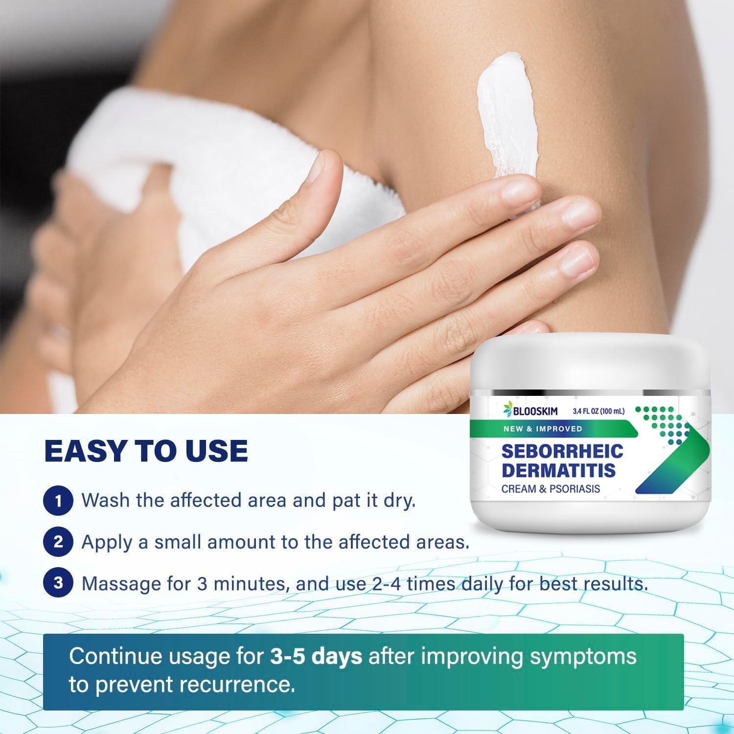Blooskim Seborrheic Dermatitis Face Cream – Face, Scalp & Body Moisturizing Treatment For Flaky, Itchy Skin – Daily Lotion For Psoriasis And Dermatitis Relief - Men And Women - 3.4 Fl Oz : Health & Household