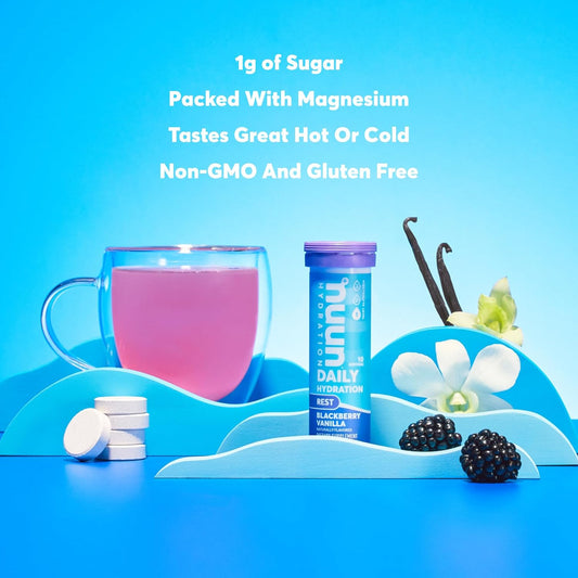 Nuun Hydration Rest, Rest And Recovery Electrolyte Tablets, Magnesium Citrate, Blackberry Vanilla, 8 Pack (80 Servings)