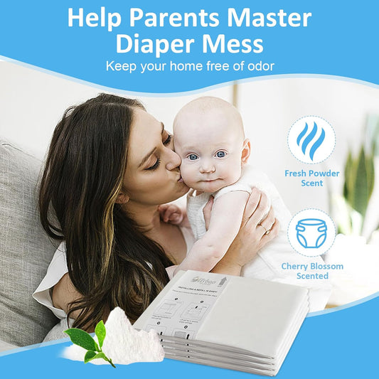 Refills Compatible With Dekor Plus Diaper Pail,8 Pack Diaper Pail Refill Liners, Reinforced Thickness Diaper Trash Bags, Holds Up To 4640 Diapers,Fresh Powder Scent