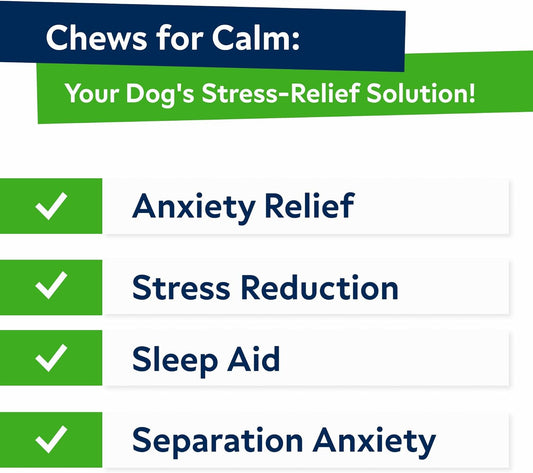 STRELLALAB Hemp Calming Chews for Dogs Anxiety Relief - Made in USA w/Hemp Oil - Dog Training & Behavior Aid - Natural Stress Relief During Firework, Storm, Separation, Barking - 120 Treats - Bacon