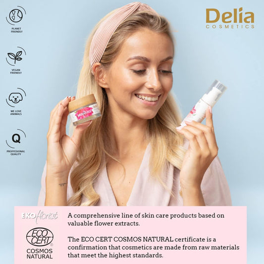 Delia Cosmetics - Ekoflorist - Make Up Remover - Cleansing Milk - Vegan Natural Cosmetic - Hemp Oil, Cornflower Extract - Each Skin Type - Removes Impurities, Soothes Irritation, Moisturizes - 200Ml