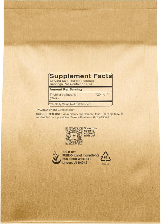Pure Original Ingredients Catuaba Bark Extract (8 Oz), 4: 1 Extract, Fine Powder, Dietary Supplement