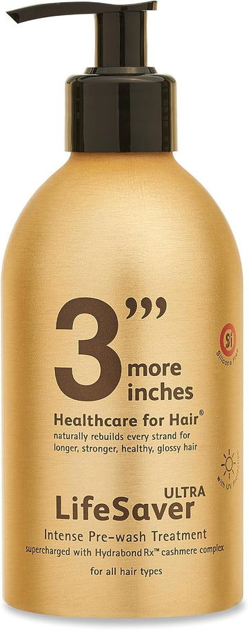 3'''More Inches Lifesaver Ultra Intense Pre-Wash Treatment 325Ml - Hair Repair For Split Ends, Broken Bonds, Damaged & Dry Hair - Sulphate Free, No Added Fragrance - Hair Care By Michael Van Clarke