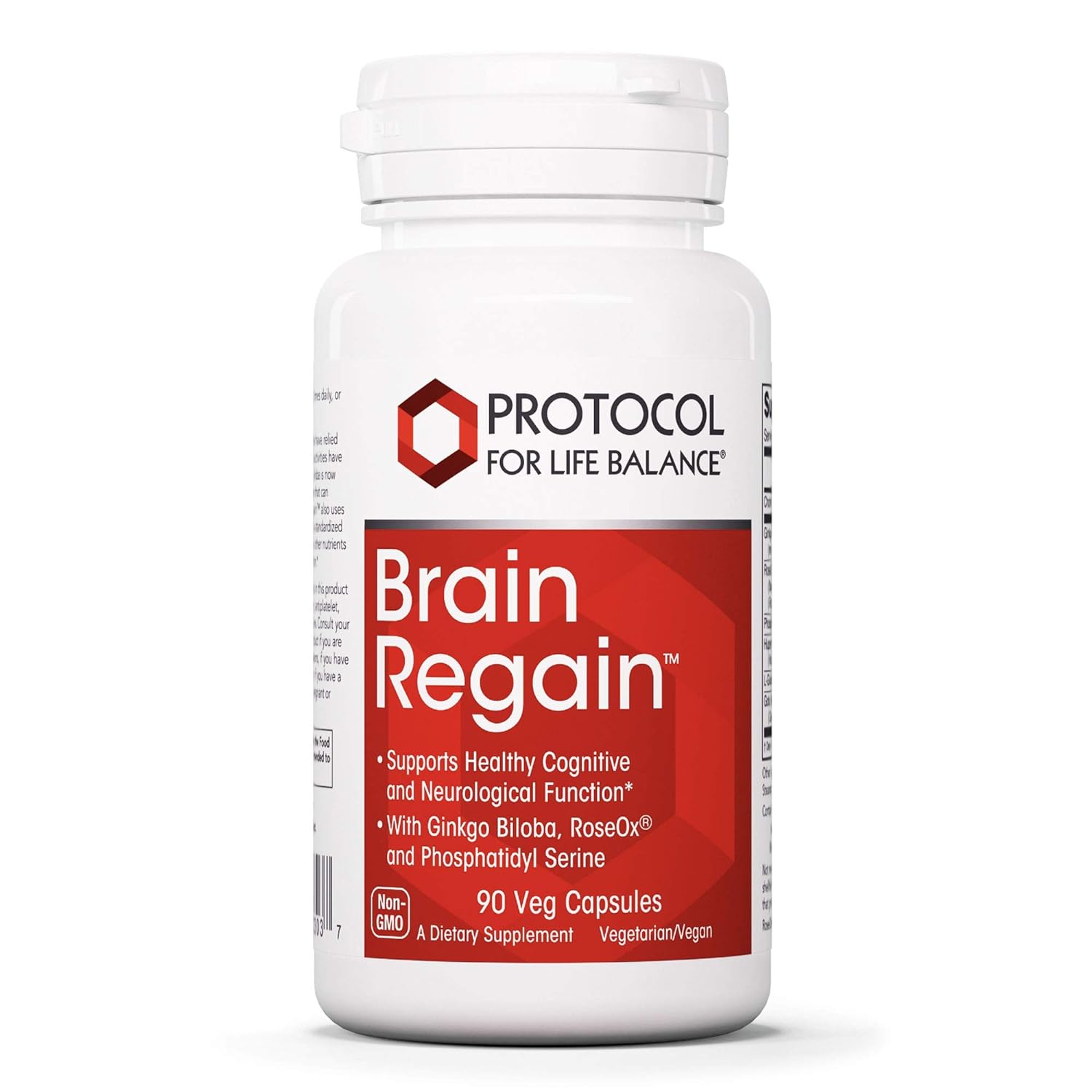 Protocol Brain Regain - Free Radical Neutralizers, Blood Vessel, Brain Support - Ginko Biloba - 90 Veg Caps