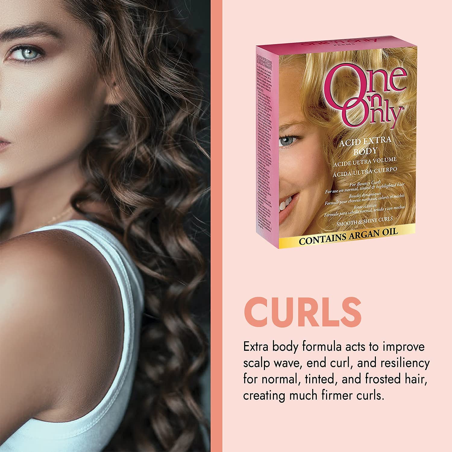 One 'N Only Acid Extra Body Perm With Argan Oil For Bouncy Curls, Leaves Hair Manageable, Firm And Even Curls, Great For Normal, Tinted, And Frosted Hair, Processing Without Dryness Or Frizziness : Beauty & Personal Care