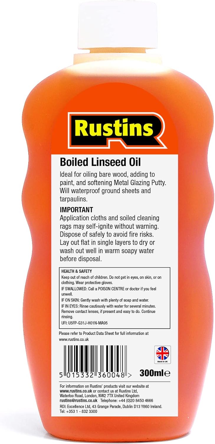 Rustins BOIL300 300ml Boiled Linseed Oil : Health & Household