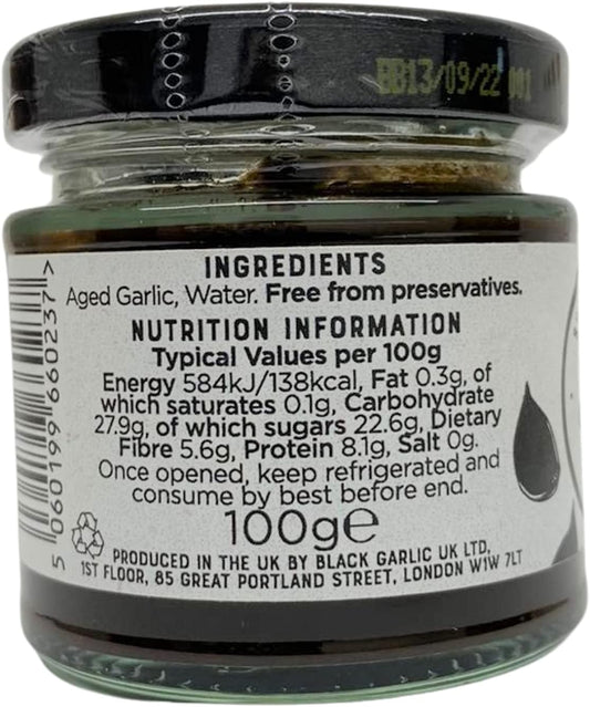 The Original Black Garlic Paste 100G - Sweet & Savoury, Aged To Perfection, 100% Natural Ingredients, Vegan Friendly - Gourmet, Culinary Delight
