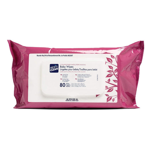 Nice'N Clean Baby Wipe Soft Pack Aloe/Vitamin E Scented 80 Count, M225Xt - Case Of 960