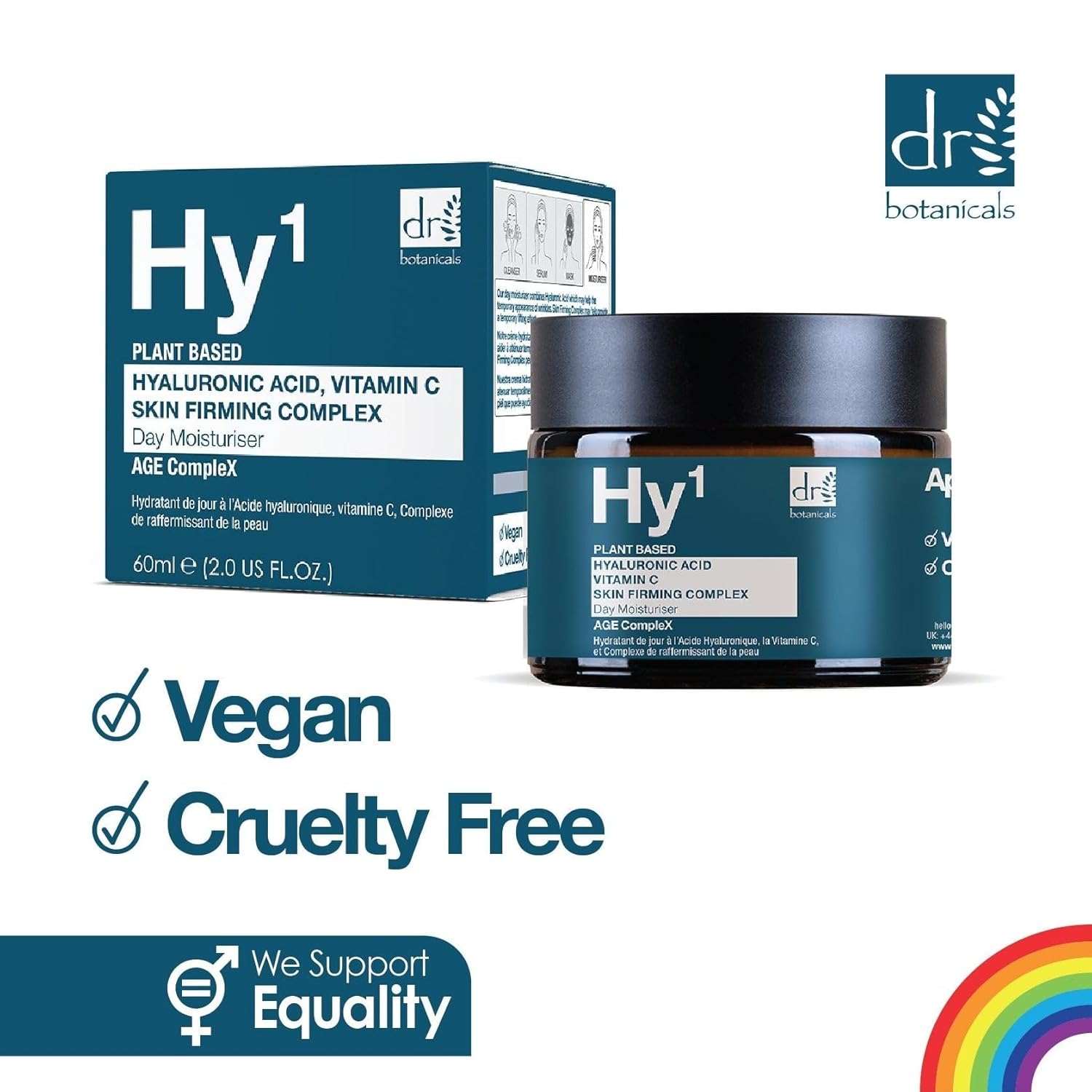 Dr Botanicals Anti Aging Face Moisturiser With Hyaluronic Acid, Vitamin C & Skin Firming Complex, 2.0 Fl Oz | Reduce Wrinkles, Brighten Skin, Hydrate & Boost Suppleness