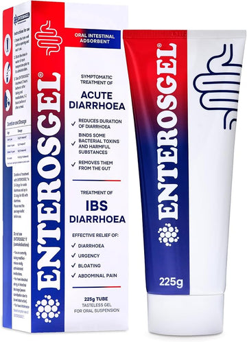 Enterosgel IBS Relief Gel Tube 225g - Oral Intestinal Adsorbent, Acute Diarrhoea & Stomach Pain Relief, Bloating Relief & Trapped Wind Relief - Treats Root Causes, Suitable for Children & Adults