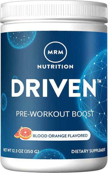 Mrm Nutrition Driven Pre-Workout Powder | Blood Orange Flavored | 125Mg Caffeine | Pure Ingredients| Muscle + Hydration + Energy Blends | Performance Energy | Vegan + Gluten-Free | 29 Servings