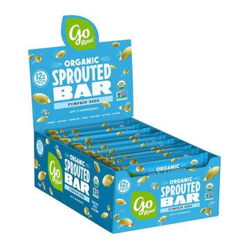 Go Raw Organic Sprouted Pumpkin Seed Bars, 20 Count, Sea Salted, Keto, Superfood