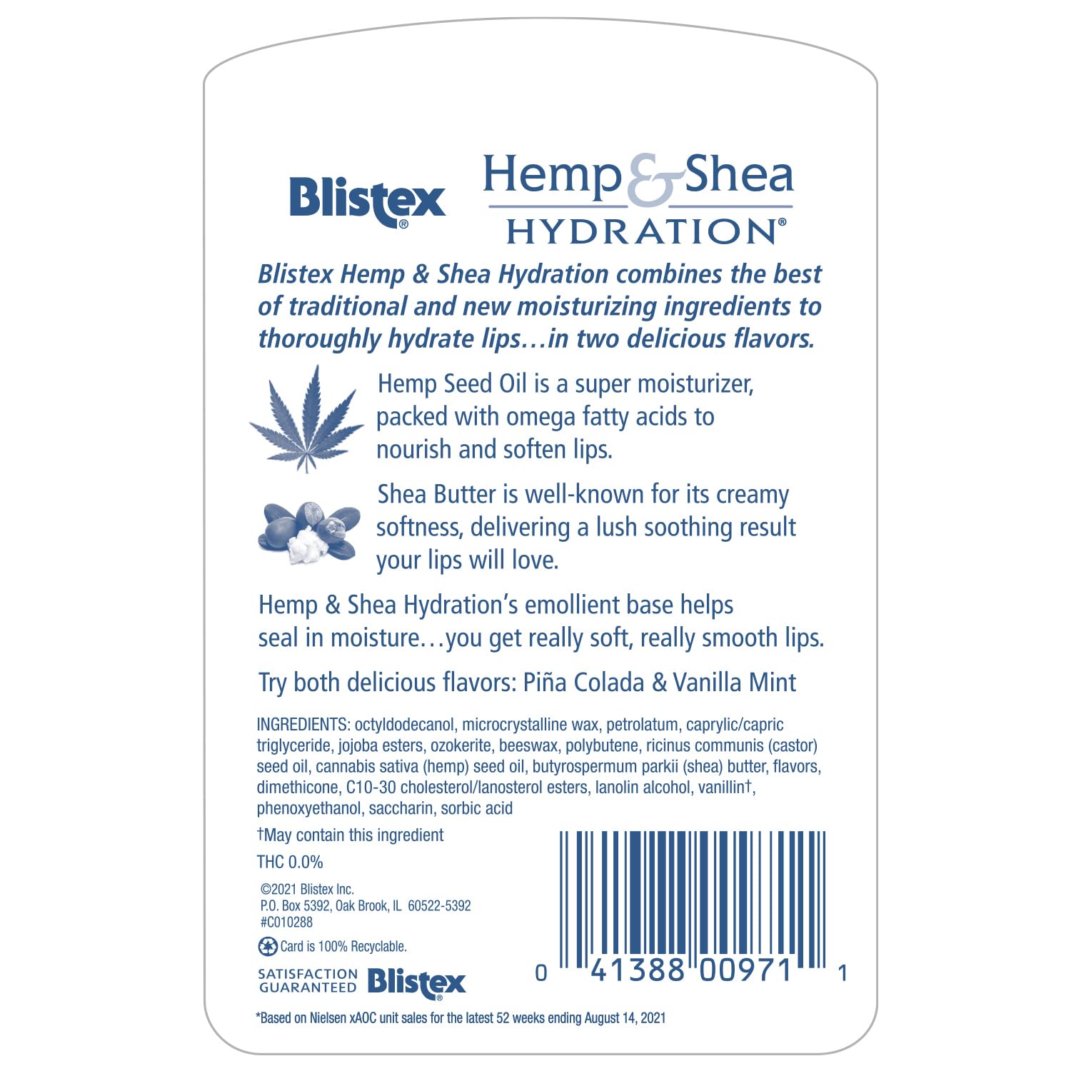 Blistex Hemp & Shea Hydration, 2 count : Beauty & Personal Care