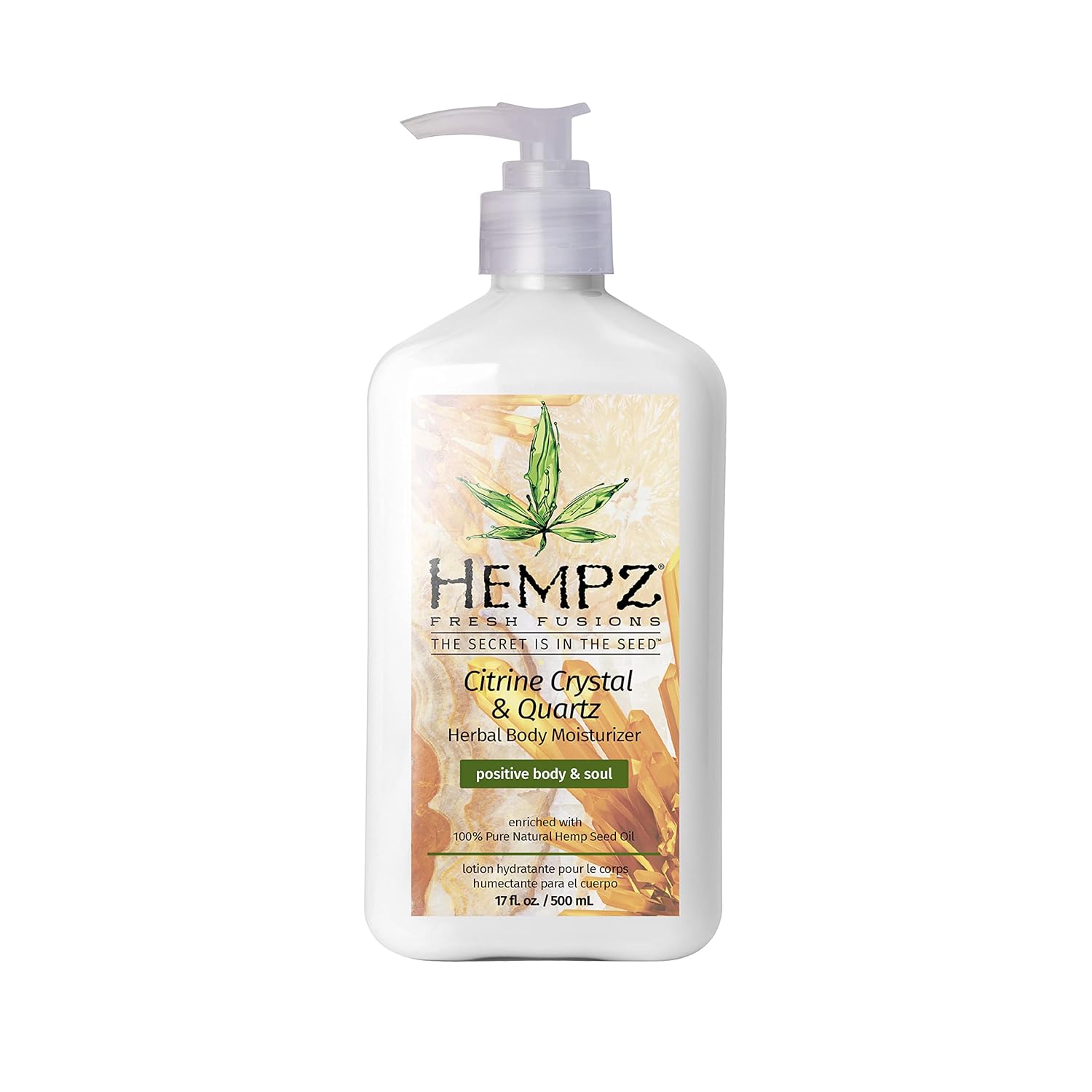 Hempz Fresh Fusions Citrine Crystal And Quartz Herbal Body Moisturizer Unisex Moisturizer 17 Oz