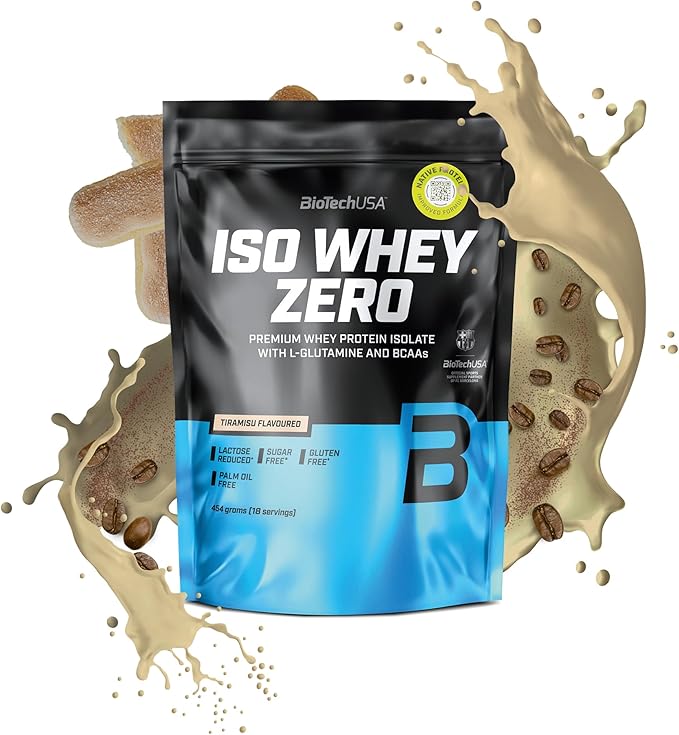 Biotechusa Iso Whey Zero | Premium Whey Protein Isolate | Grass-Fed | Enzyme-Free | Sugar- And Gluten-Free, 500 G, Tiramisu