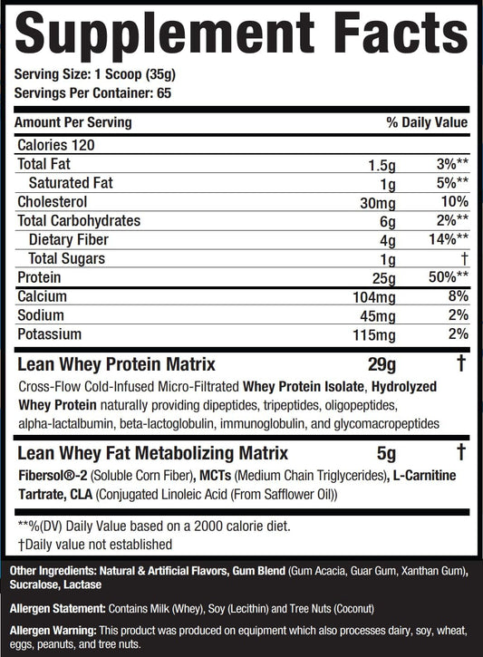 Musclesport Lean Whey Revolution™ Protein Powder - Whey Protein Isolate - Low Calorie, Low Carb, Low Fat, Incredible Flavors - 25G Protein Per Scoop (2Lb, Lean Charms)