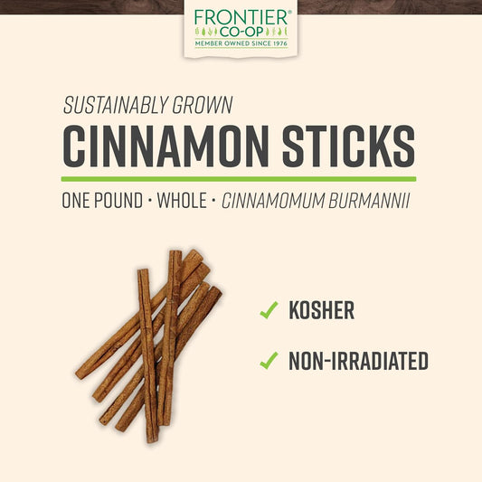 Frontier Co-Op Korintje Cinnamon Sticks 6" 1Lb - Bulk Cinnamon Sticks Whole, Pure Indonesian Cinnamon Bark For Tea, Seasoning, Holiday Crafts