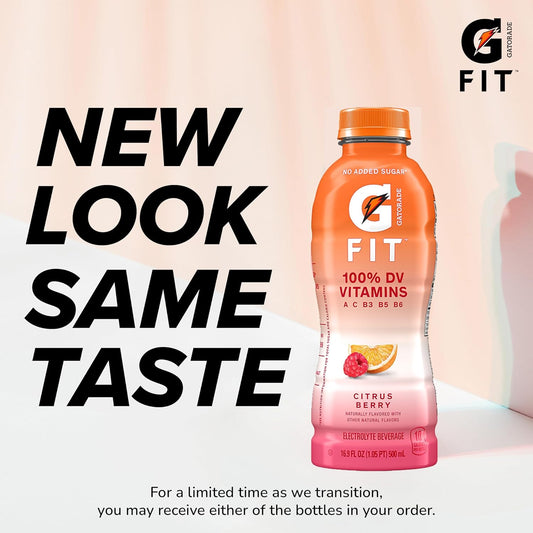 Gatorade Fit Electrolyte Beverage, Healthy Real Hydration, Citrus Berry, 16.9.Oz Bottles (12 Pack)