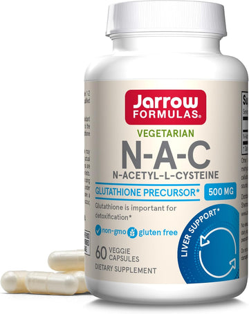 Jarrow Formulas N-A-C 500 Mg, Dietary Supplement, Antioxidant Support For Liver Health, 60 Veggie Capsules, 60 Day Supply