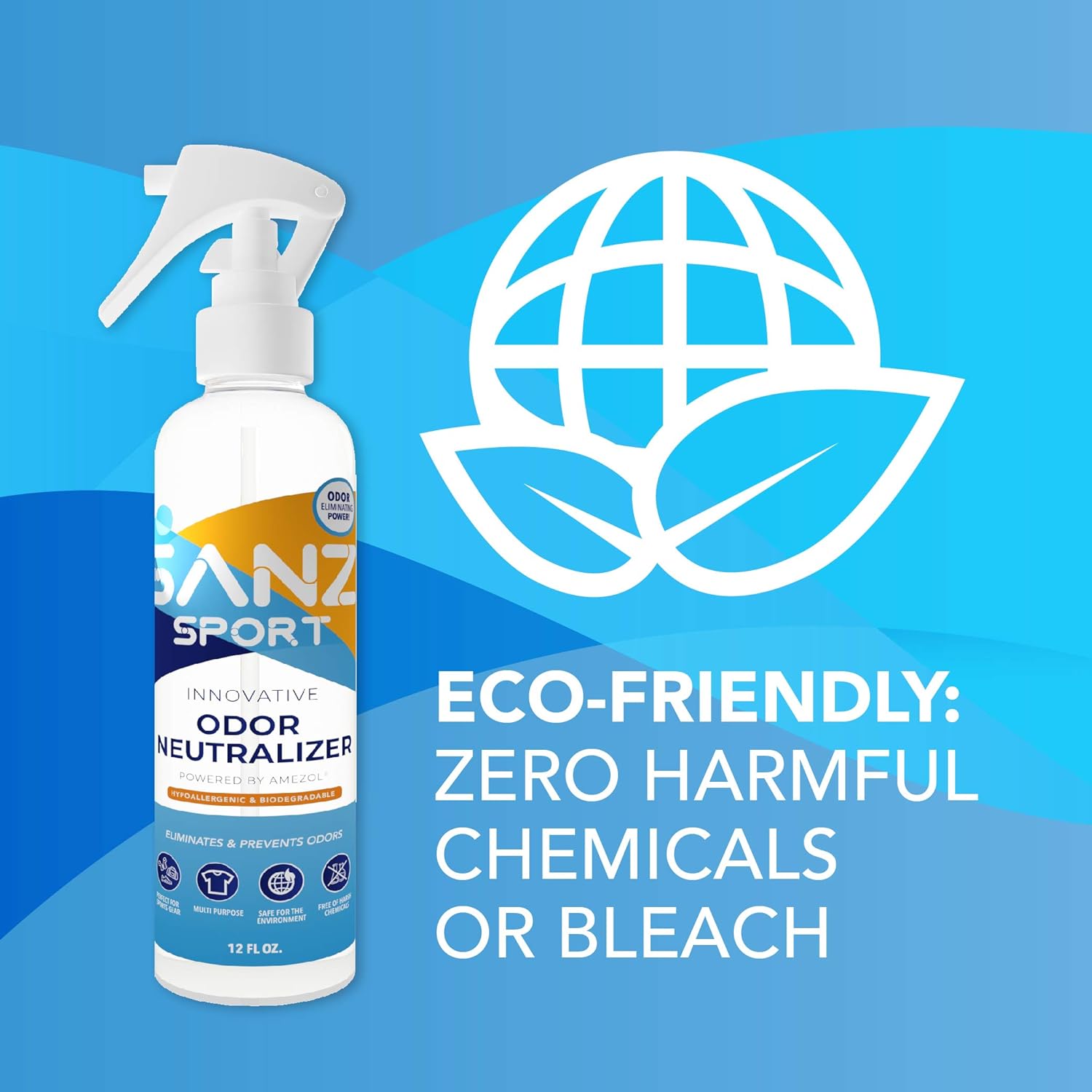 SANZ Odor Neutralizer – Multipurpose Odor Eliminator, Safe Ingredients, Biodegradable, Money Back Guarantee, 12 oz : Health & Household