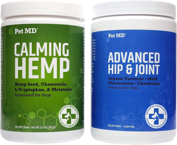 Pet Md Calming Chews + Advanced Hip & Joint