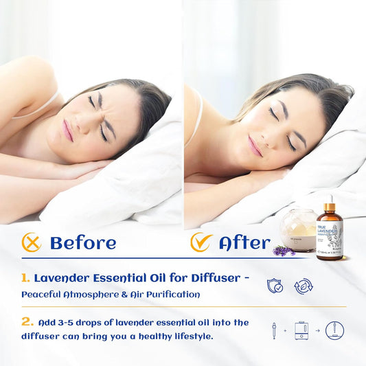 HIQILI 100ML Lavender Essential Oil Pure, 100% Natural for Skin Care, Diffuser?Includes 10ML Travel Bottle - 3.38 Fl Oz