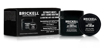 Brickell Men'S Ultimate Anti-Aging Routine, Anti-Wrinkle, Night Face Cream And Eye Cream To Reduce Puffiness, Wrinkles, Dark Circles, Under Eye Bags, Natural And Organic, Scented