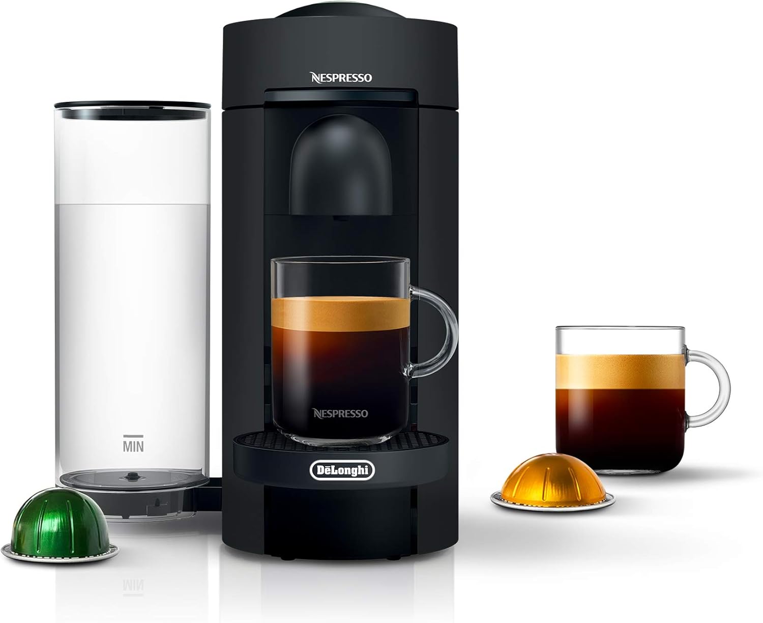 Nespresso Vertuo Plus Deluxe Coffee And Espresso Maker By De'Longhi, Matte Black