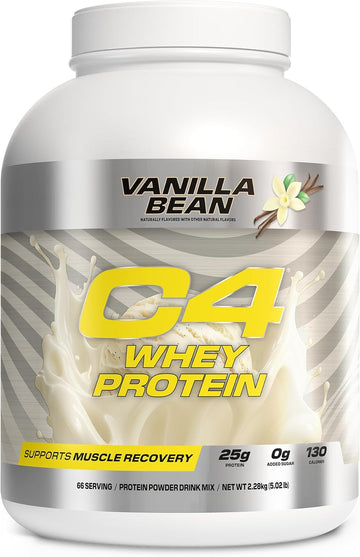 Cellucor C4 Whey Protein Powder, Vanilla Bean - 25G Protein, 0G Added Sugar, 130 Calories Per Serving, Supports Muscle Recovery, 66 Servings, Premium Whey For Post-Workout
