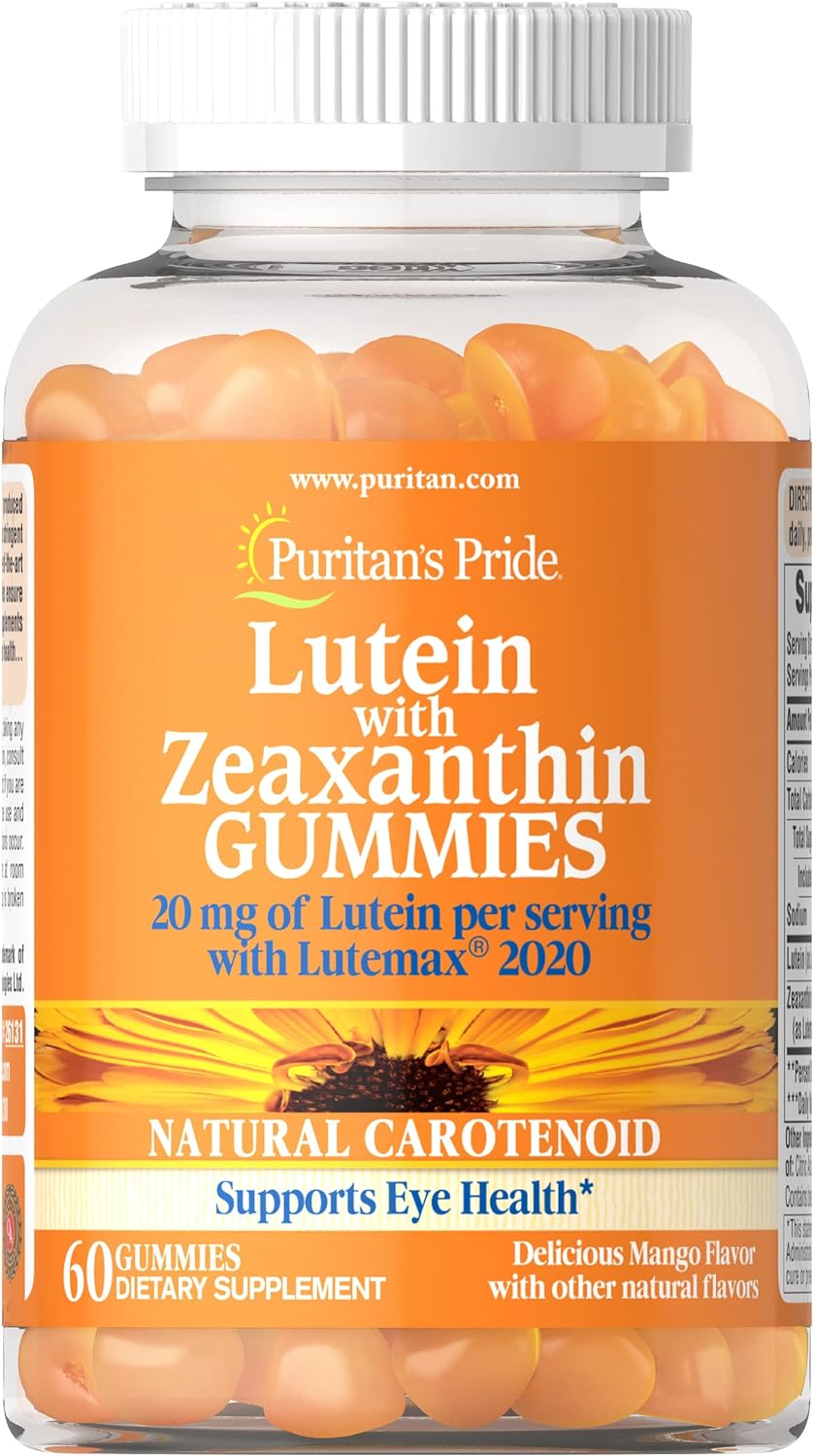 Puritan'S Pride Lutein With Zeaxanthin Gummies, Supports Eye Health, 60 Count, White