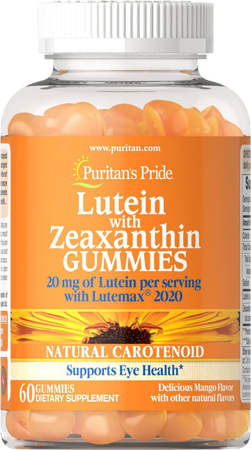 Puritan'S Pride Lutein With Zeaxanthin Gummies, Supports Eye Health, 60 Count, White