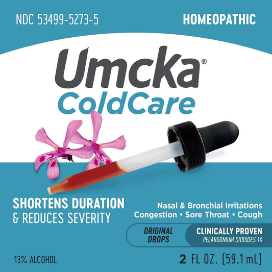 Nature'S Way Umcka Coldcare Homeopathic, Shortens Colds, Sore Throat, Cough, And Congestion, Phenylephrine Free, Non-Drowsy, 2 Fl. Oz. Drops