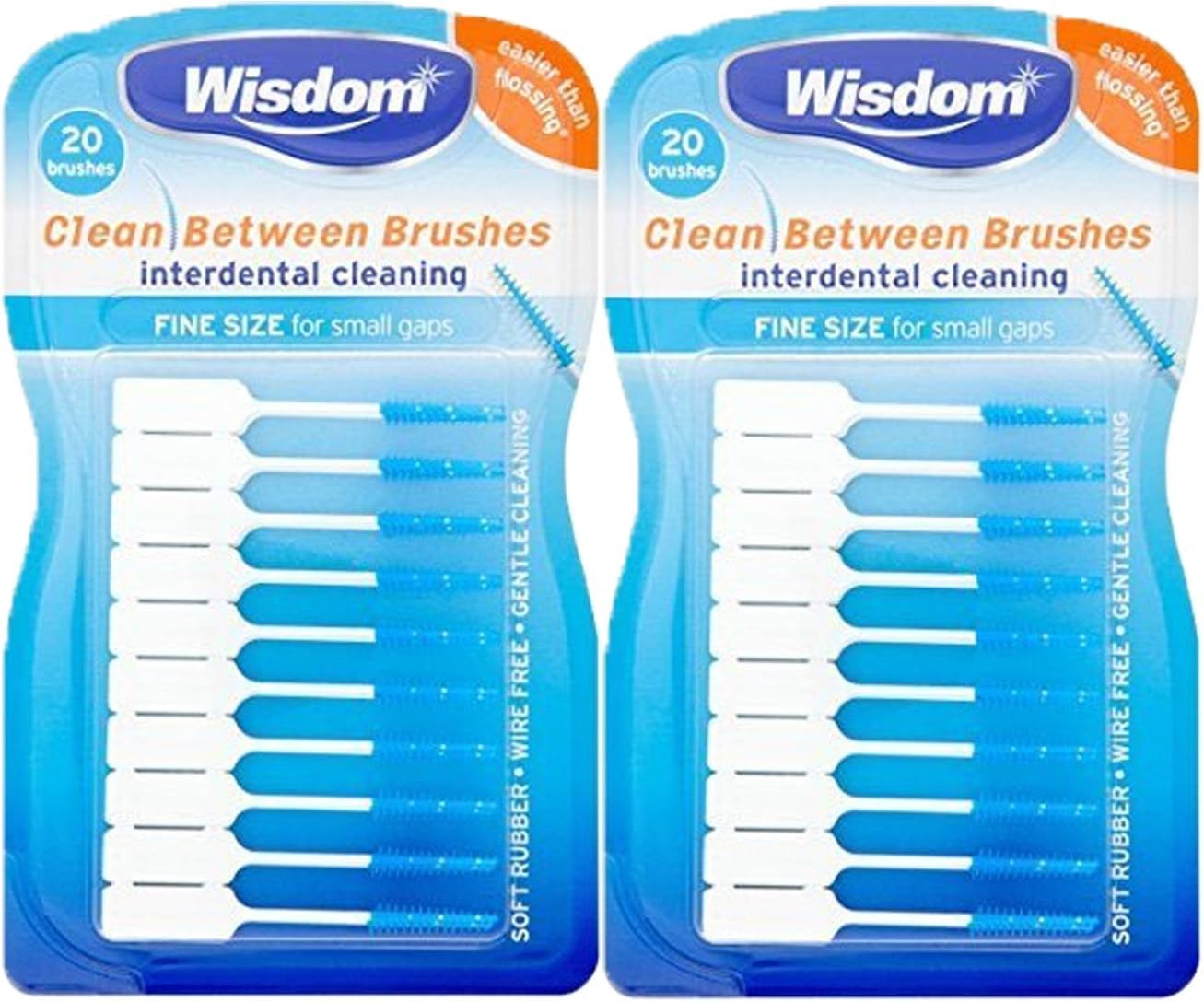 Wisdom Clean Between Interdental Brushes Fine Size 20'S (Pack 2)