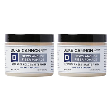 Duke Cannon News Anchor Fiber Pomade - Strong Hold, Natural Matte Finish - 4.6 Oz (Pack Of 2)