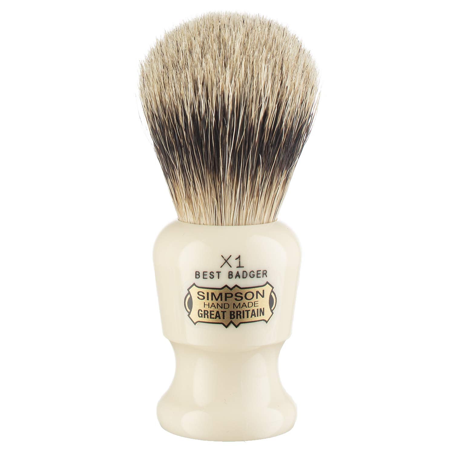 Commodore Best Badger Brush- Simpson Shaving Brushes - Faux Ivory Handle (X1 Best) : Beauty & Personal Care
