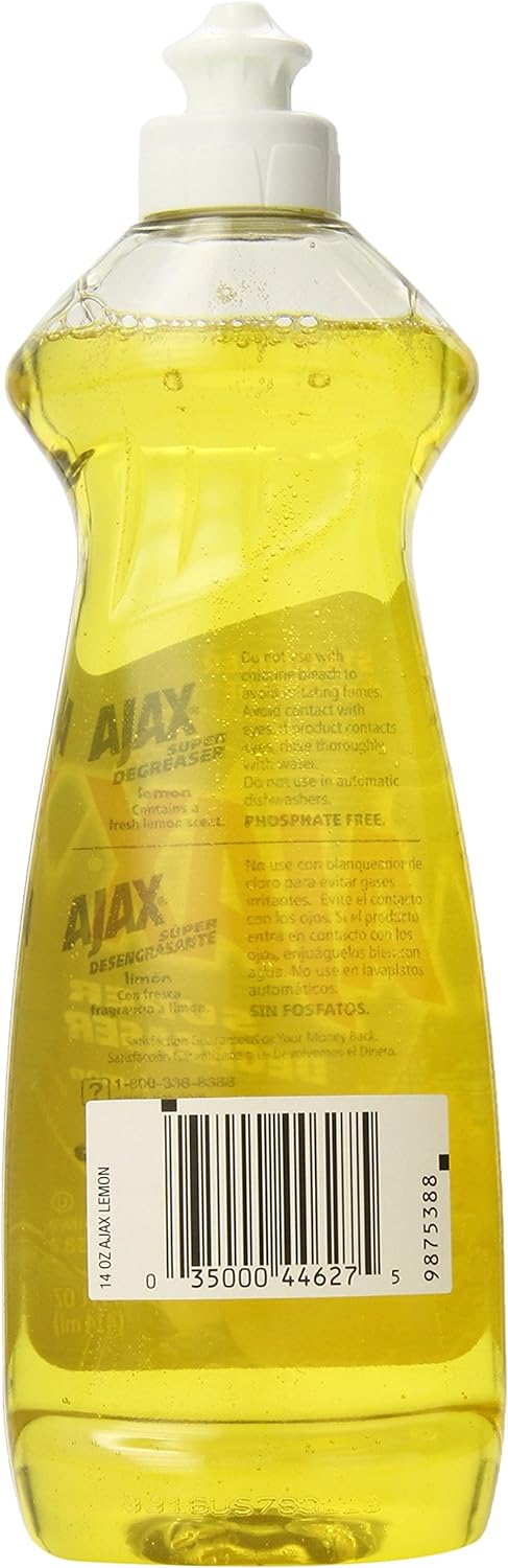 Ajax Super Degreaser Dish Liquid, Lemon, 14 Fluid Ounce