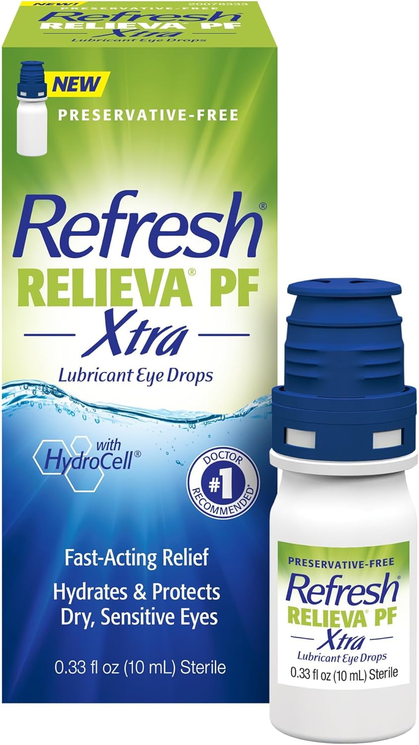 Refresh Relieva Pf Xtra Preservative-Free Artificial Tears Lubricant Eye Drops, 0.33 Fl Oz (10 Ml)