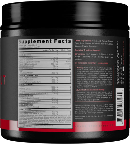 Kaged Original Pre-Workout Powder | Fruit Punch | Pre Formulated With Creatine, Beta Alanine, Pure Caffeine | 20 Servings