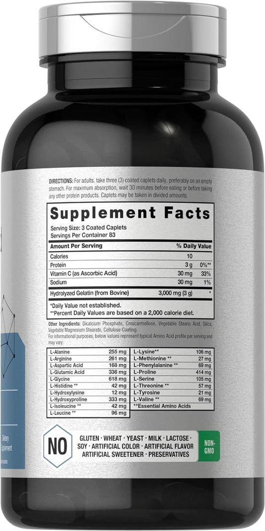 Horbäach Amino Acid Complex 3000mg | 250 Caplets | Non-GMO, Gluten Free Supplement