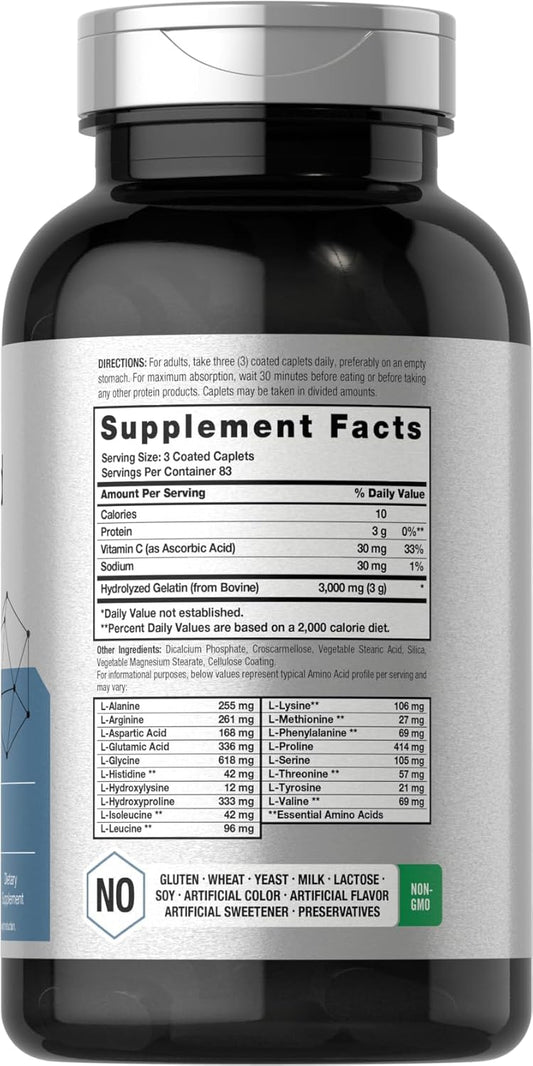 Horbäach Amino Acid Complex 3000Mg | 250 Caplets | Non-Gmo, Gluten Free Supplement